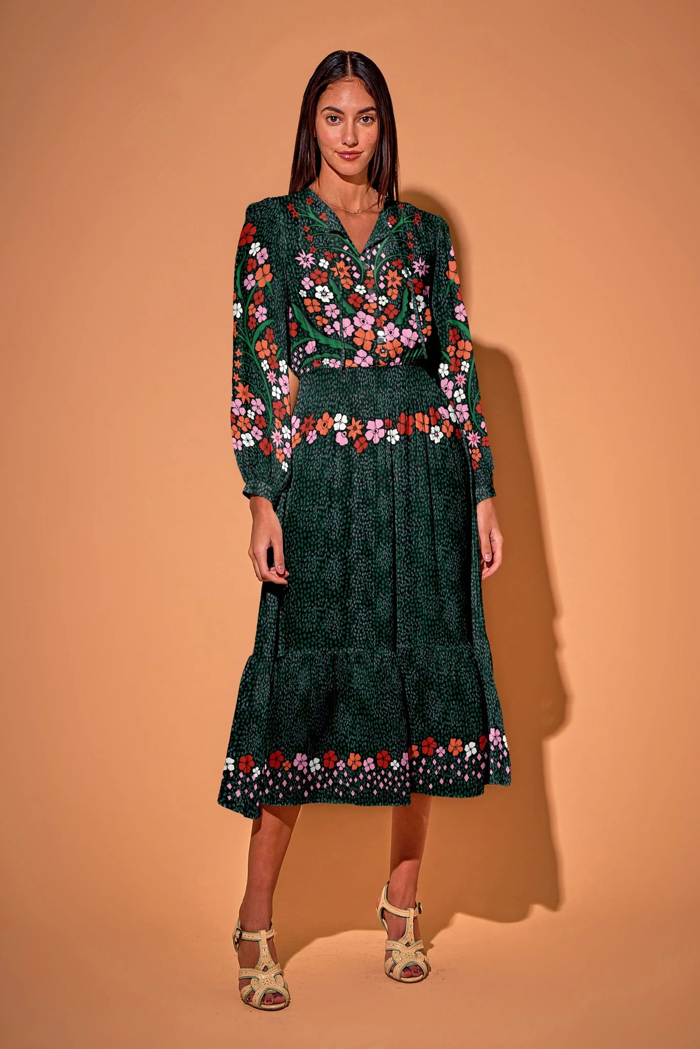 Juliette Dress | Emerald Baroque Floral - Atomnpay