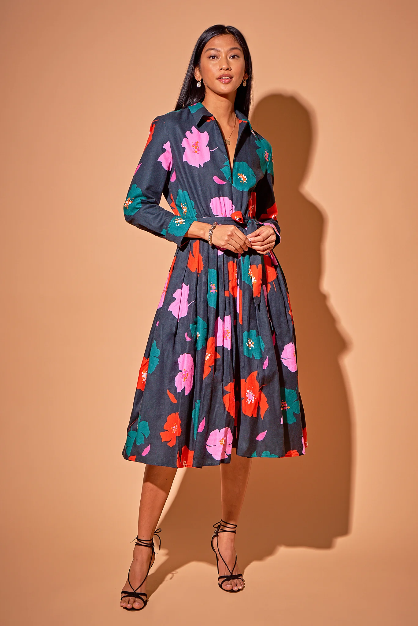 Allyson Dress | Evergreen Poppies - Atomnpay