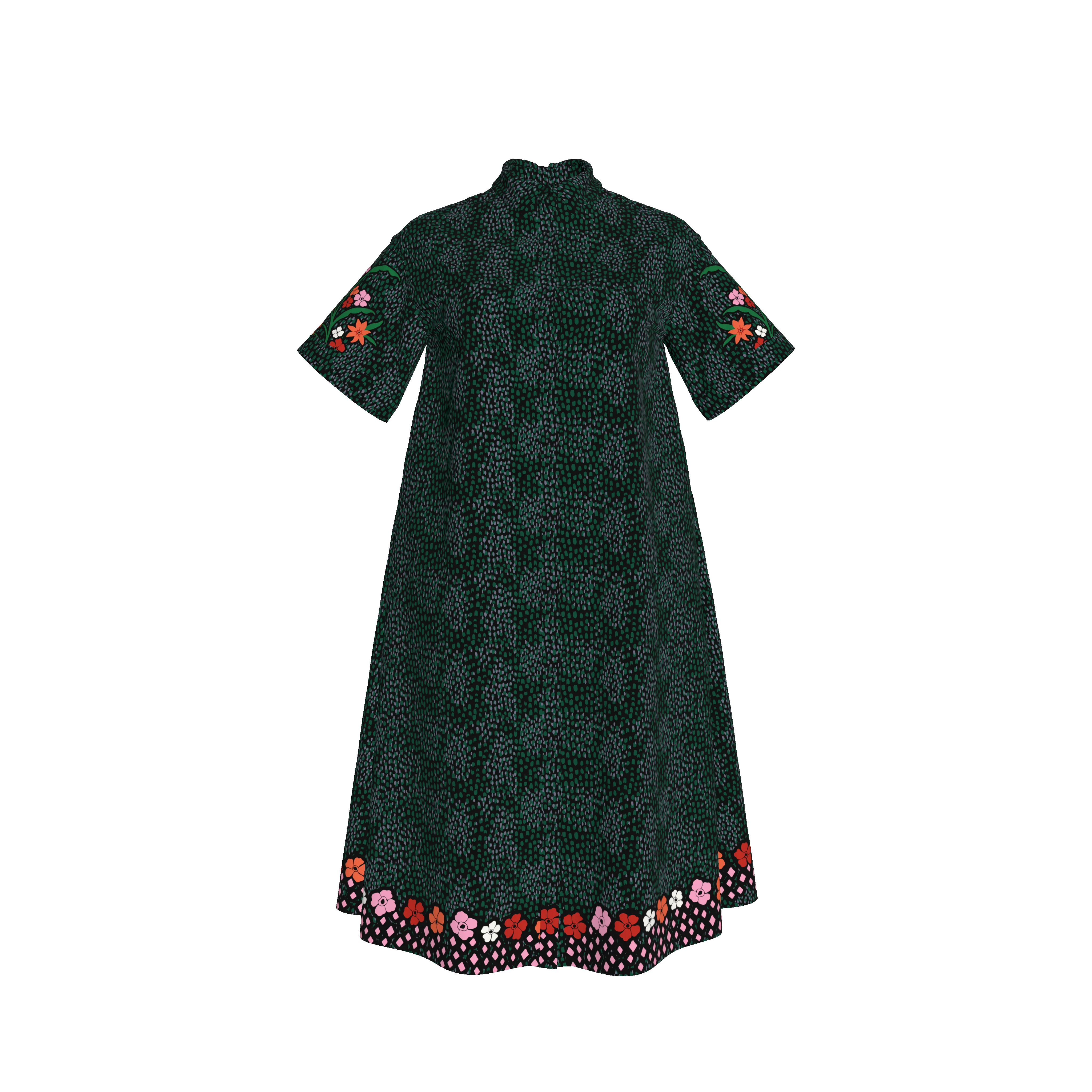 The Sarah Shirtdress | Emerald Baroque Floral - Atomnpay