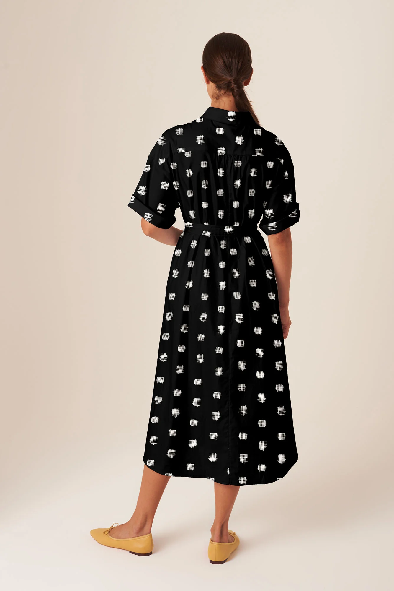 The Sarah Shirtdress | Black Cross-Stitch - Atomnpay