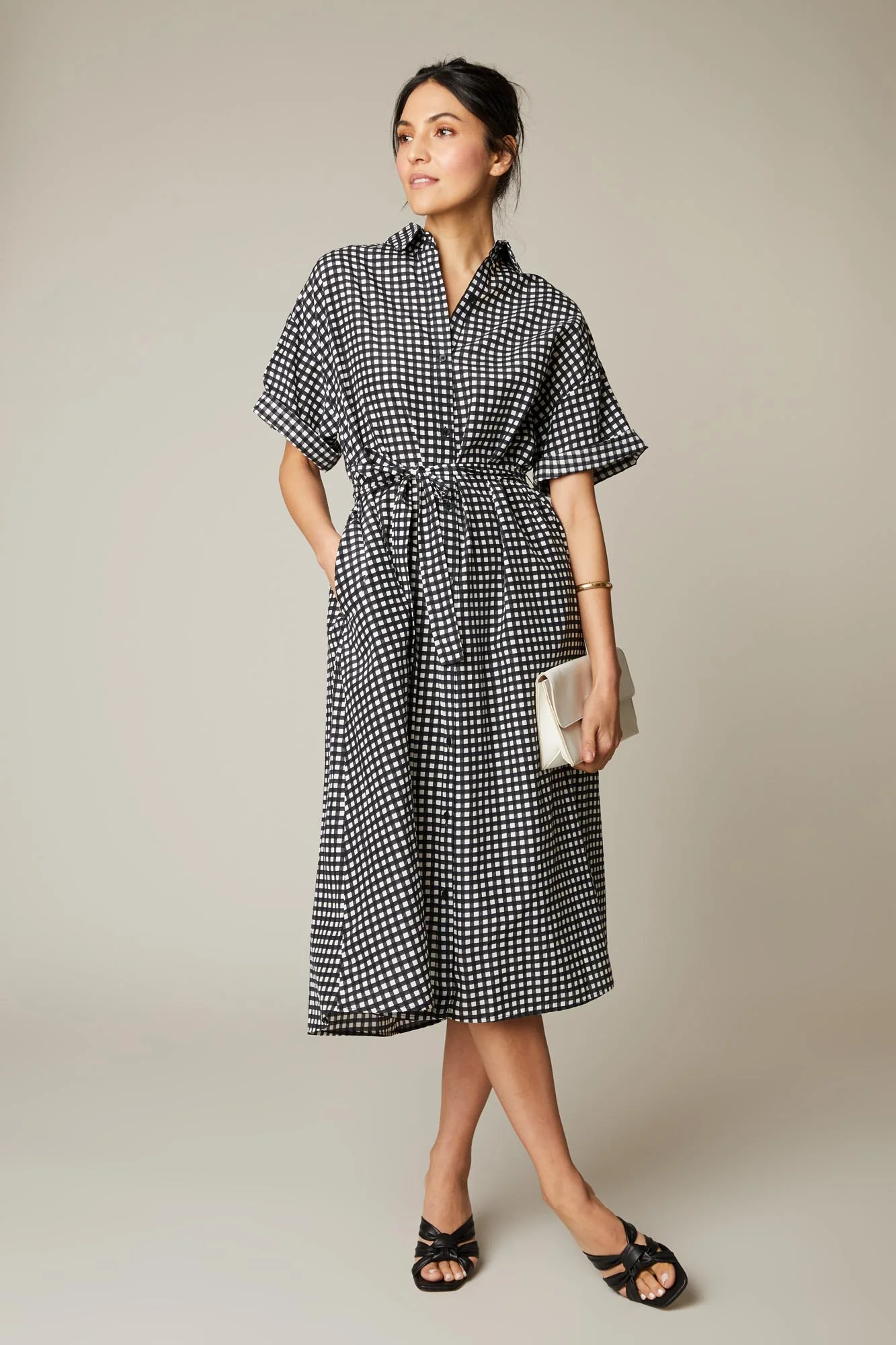The Sarah Shirtdress | Black Gingham - Atomnpay