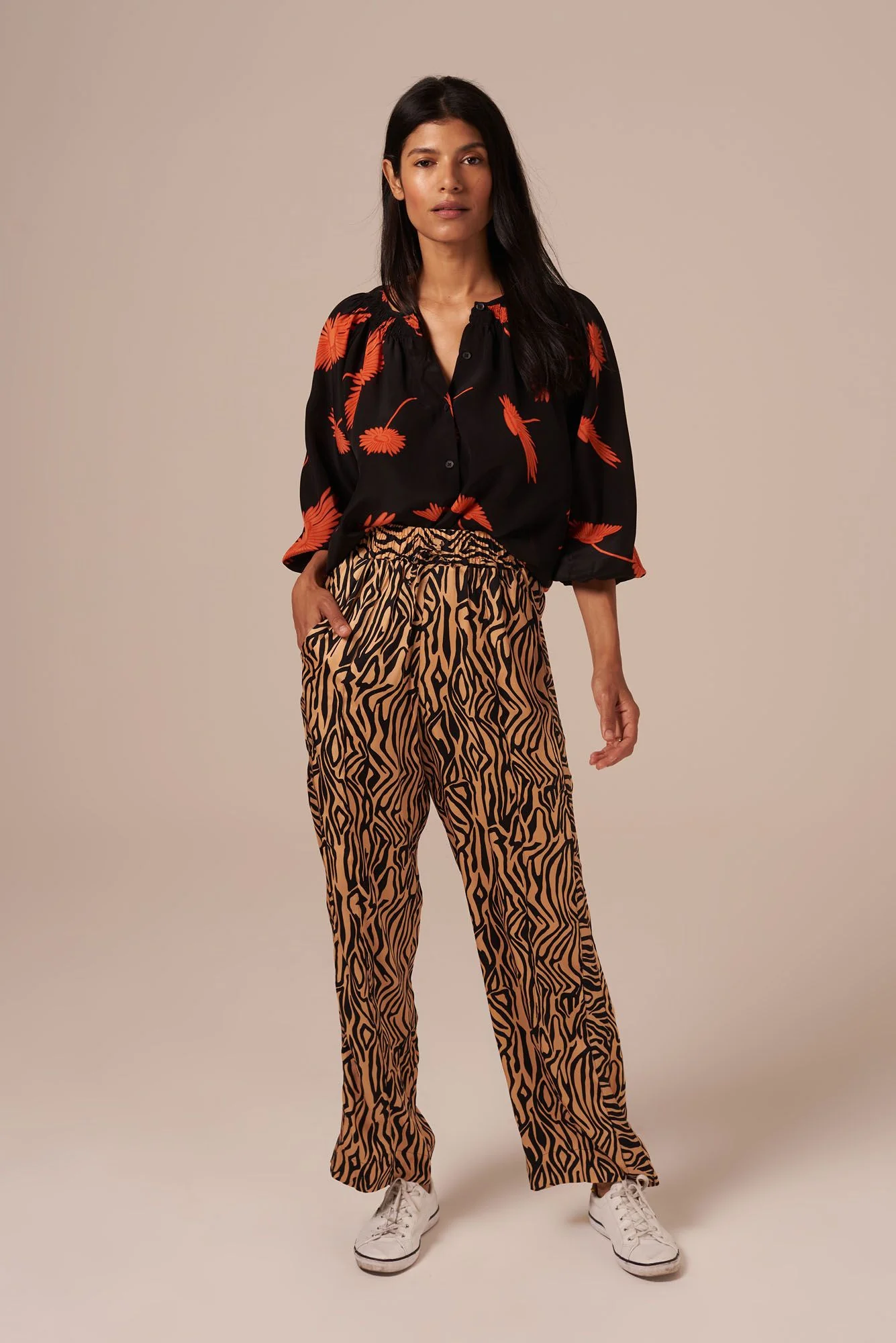 The Classic Blouse | Coral & Cassis - Atomnpay